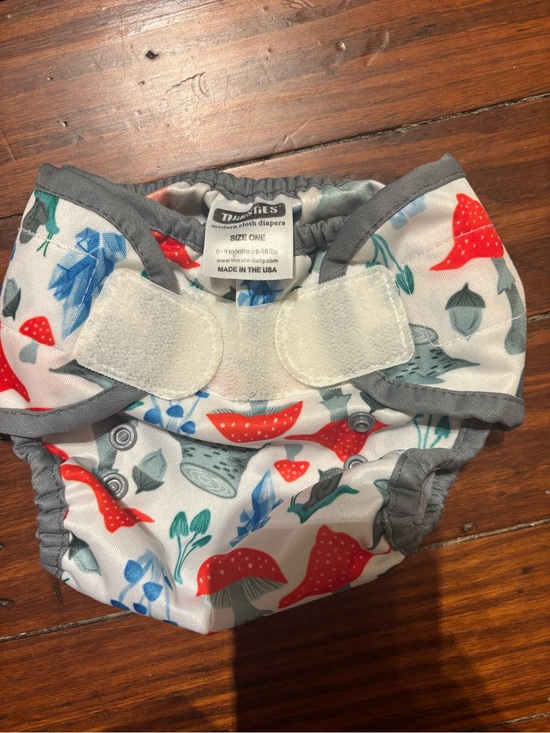 Thirsties Other - Thirsties Cloth Diaper Duo Wrap - White with Red & Gray Mushroom Print